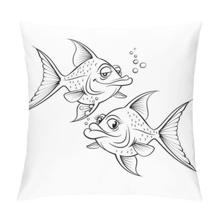 Personality  Two Drawing Cartoon Fish Pillow Covers