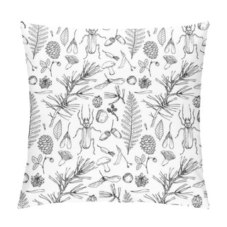 Personality  Seamless Pattern With Forest Objects Pillow Covers