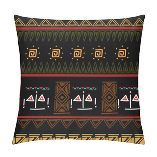 Personality  Ikat Geometric Pattern With Tribal Background Vector Texture. Seamless Striped Motif In Aztec Symbol. Hand Drawn Ethnic With Indian, Scandinavian, Gypsy, Mexican, Folk Patterns For Fashion Print And T Pillow Covers