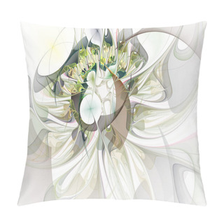 Personality  Beautiful Fractal Flower. Computer Generated Graphics. Abstract Floral Fractal Background For Art Projects Pillow Covers