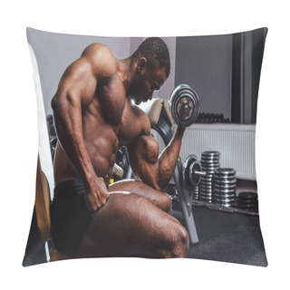 Personality  Athlete Picks Up Dumbbell Biceps Pillow Covers