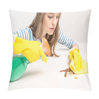 Personality  Woman Removing Stain Pillow Covers