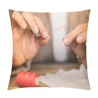 Personality  Needle With Red Thread Pillow Covers