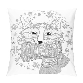Personality  Fox Is Wearing A Scarf.  Pillow Covers