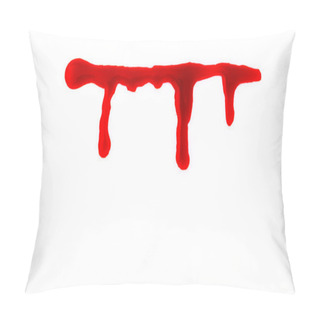 Personality  Halloween Concept : Blood Dripping On White . Pillow Covers