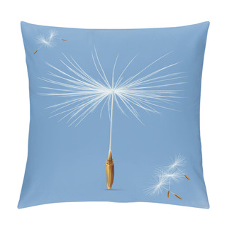 Personality  Dandelion Seeds On Blue Pillow Covers