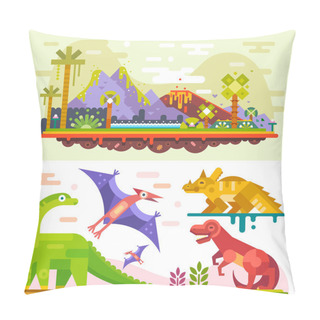 Personality  Awesome Prehistoric Dinosaur Set. Pillow Covers
