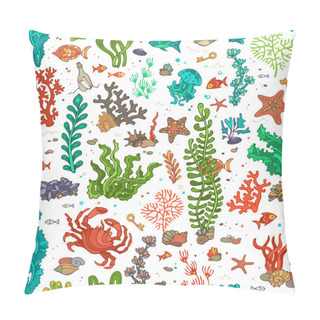 Personality  Seamless Cartoon Marine Pattern. Pillow Covers