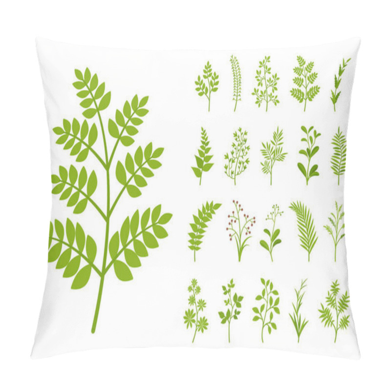 Personality  Green tree branches set with leaves, home and garden plant pillow covers