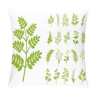 Personality  Green Tree Branches Set With Leaves, Home And Garden Plant Pillow Covers