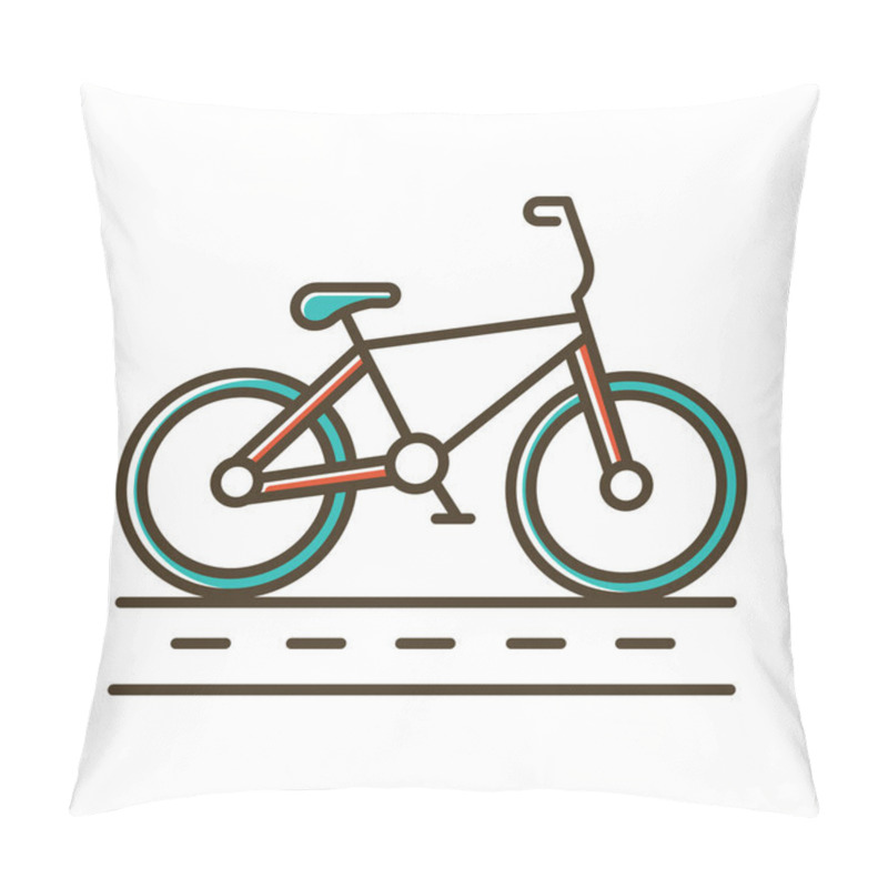 Personality  Track Cycling Color Icon. Bicycle On Cycle Lane, Bike Path. Time Trialling. Roadway For Cyclists. Bicycle Racing. Cycling Route. City Cruiser. Extreme Sport. Isolated Vector Illustration Pillow Covers