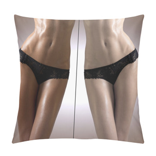 Personality  Slim Tanned Woman's Body. Pillow Covers
