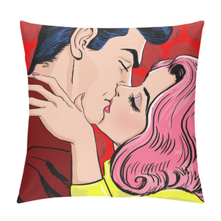 Personality  Pop Art Kissing Couple.Love Pop Art Illustration Of Kissing Couple.Pop Art Love. Valentines Day Postcard. Hollywood Movie Scene.Real Love.First Kiss. Movie Poster. Comic Book Love. Comic First Kiss. Pillow Covers