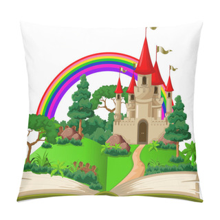 Personality  Fairy Castle Appearing From The Old Book Pillow Covers