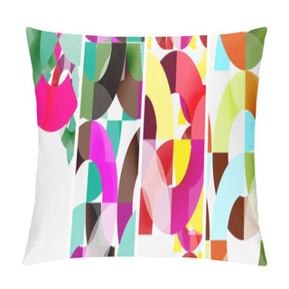 Personality  A Creative Textile Art Piece With A Vibrant Magenta Geometric Pattern Of Circles And Squares On A White Background. Symmetry, Tints, And Shades Are Used To Create An Eyecatching Design Pillow Covers