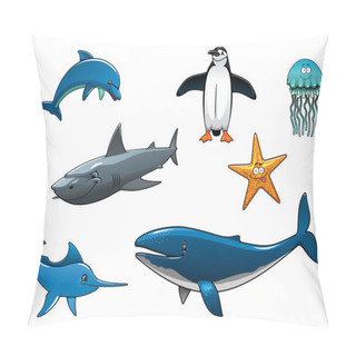 Personality  Marine Wildlife Colored Animal Characters Pillow Covers