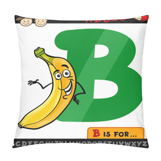 Personality  Letter B With Banana Cartoon Illustration Pillow Covers