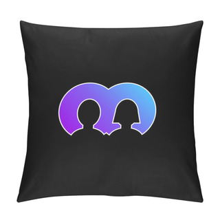 Personality  Boy And Girl User Avatars Blue Gradient Vector Icon Pillow Covers