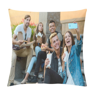 Personality  College Mates Taking A Selfie Pillow Covers