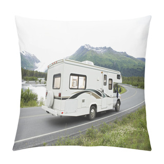 Personality  USA, Alaska, Recreational Vehicle Driving On Road Pillow Covers