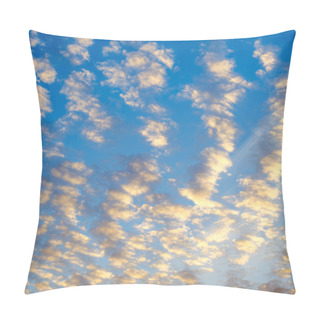 Personality  Blue Sky With Rows Of White Clouds Pillow Covers