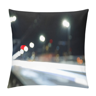 Personality  Long Exposure Of Bright City Lights On Road At Night Pillow Covers