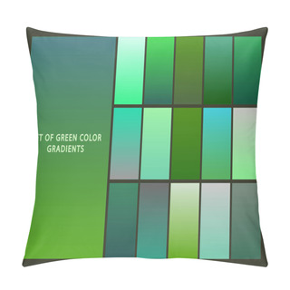 Personality  Set Of Green Color Gradients Collection Flat Vector Pillow Covers