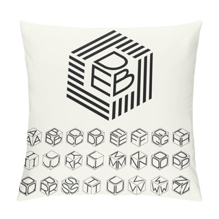 Personality  Modern Monogram Cube With Letters Pillow Covers