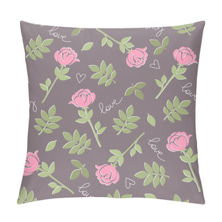 Personality  Pink Flowers. Romantic Seamless Vector Pattern For Valentine's Day Or Wedding. Pillow Covers