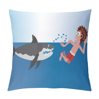 Personality  On Shark Beach Pillow Covers