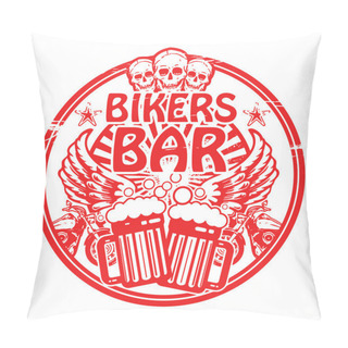 Personality  Bikers Bar Stamp Pillow Covers
