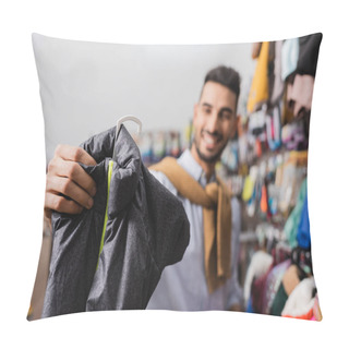Personality  Blurred Man Choosing Animal Jacket In Pet Shop Pillow Covers