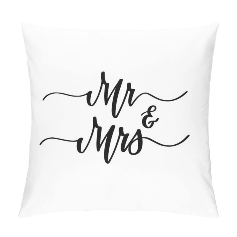 Personality  Mr and Mrs wedding engagement party sweet calligraphy design pillow covers