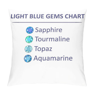 Personality  Gems Blue Color Chart Pillow Covers