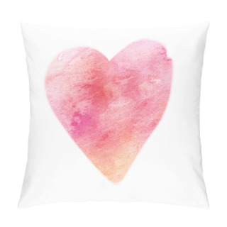Personality  Watercolor Painted Pink Hear. Vector Element For Your Design Pillow Covers