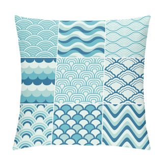 Personality  Seamless Retro Wave Pattern Print Pillow Covers