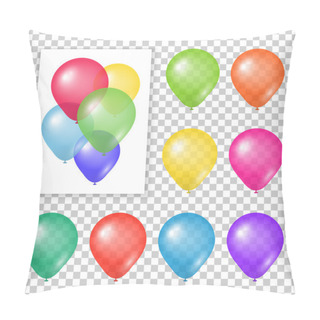 Personality  Set Of Party Balloons On Transparent Background. Pillow Covers