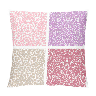 Personality  Set Of Four Warm Color Lacy Seamless Eastern Patterns Pillow Covers
