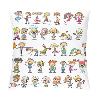 Personality  Cartoon Drawings Of Children Pillow Covers