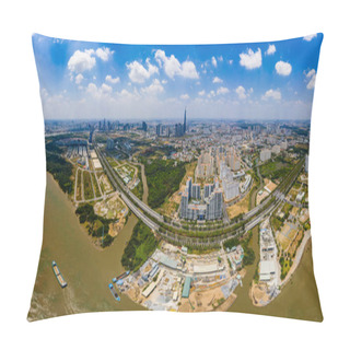 Personality  Aerial Panorama Photo Of Ho Chi Minh City In Morning Pillow Covers