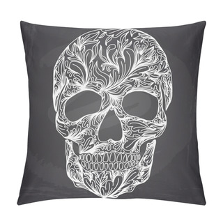 Personality  Vector Illustration With Hand Drawn Skull.  Pillow Covers