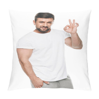 Personality  Man Gesturing Ok Sign Pillow Covers