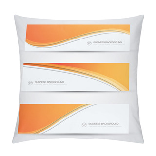 Personality  Abstract Vector Business Background Banner Beautiful Orange Wave Pillow Covers