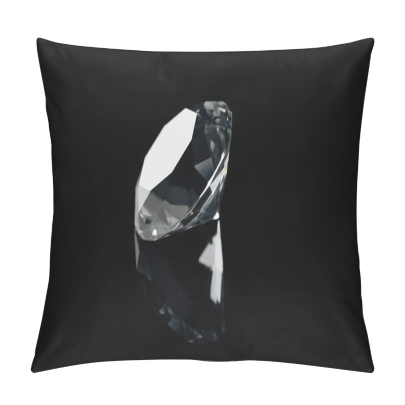 Personality  pure shiny diamond with reflection isolated on black pillow covers