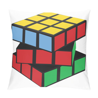 Personality  Rubiks Cube, Illustration, Vector On White Background. Pillow Covers