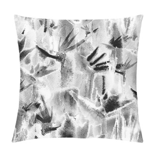 Personality  Black And White Tropical Jungle Seamless Pattern Print Watercolor Tie Dye Endless Repeat Pillow Covers