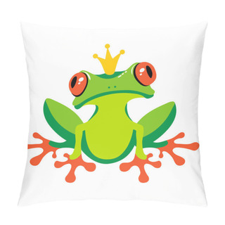 Personality  Cartoon Isolated Frog With Crown Pillow Covers