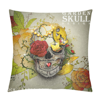 Personality  Attractive Garden Skull Design Poster Pillow Covers
