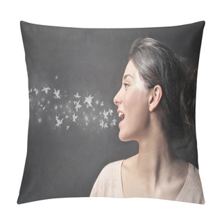 Personality  Woman Talking Pillow Covers