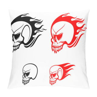 Personality  Danger Skulls With Flames Pillow Covers
